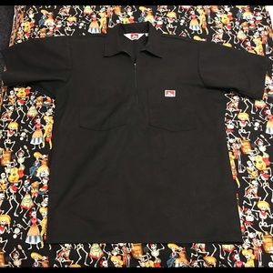 Ben Davis black 1/2 zip work shirt.